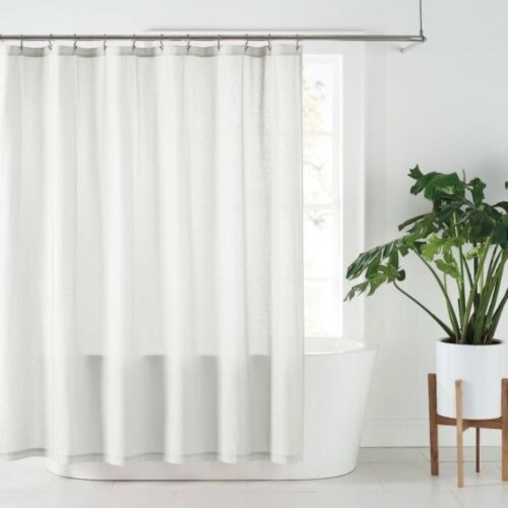 Nestwell 72-Inch x 72-Inch Solid Hemp Shower Curtain in Bright White